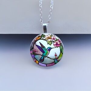 Hummingbird Pendant Sterling Chain Necklace